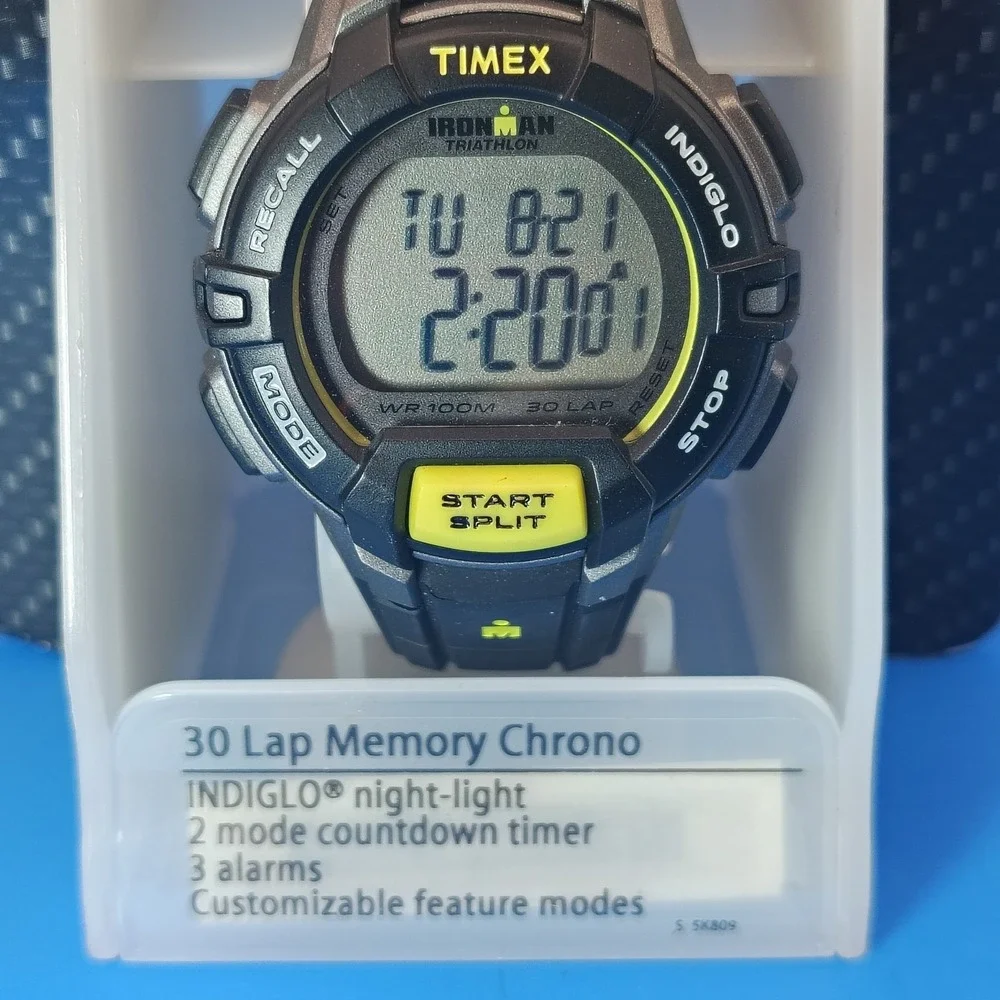 New! Vintage 2015 Timex Iron Man 38mm Mens‎ Quartz Digital Watch Nos Full Set